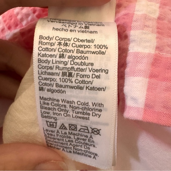 J. Crew Gingham Seersucker Tie Back Midi Dress Pink White Size 8 - Picture 12 of 13